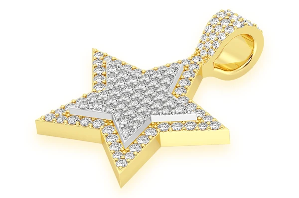 1.00CTW Layered Star Cluster Pave Diamond Pendant  customdiamjewel   