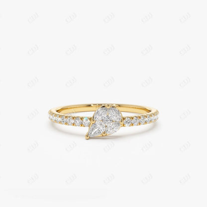 0.30CTW Multi Shape Lab Grown Diamond Engagement Ring  customdiamjewel Sterling Silver Yellow Gold VVS-EF