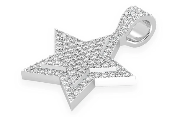 1.00CTW Layered Star Cluster Pave Diamond Pendant  customdiamjewel   