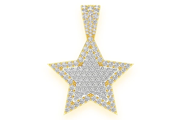 1.00CTW Layered Star Cluster Pave Diamond Pendant  customdiamjewel   