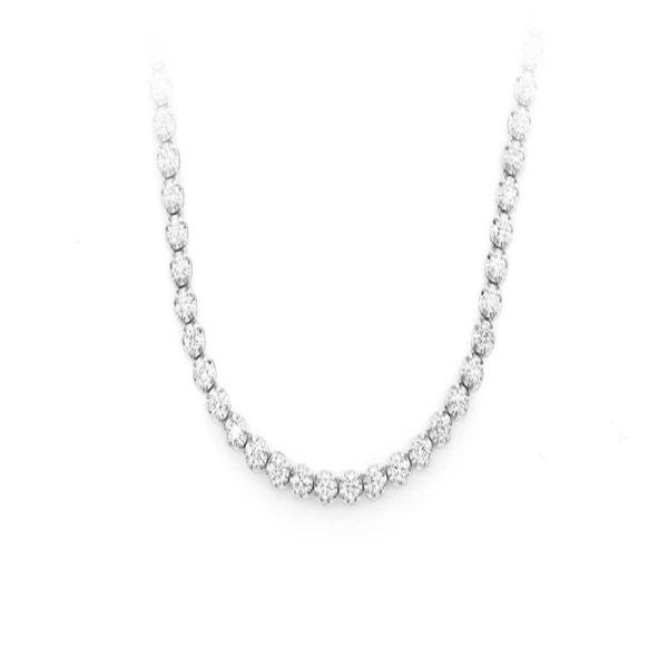 New Trendy Crown Tennis Set Silver Necklace  customdiamjewel   