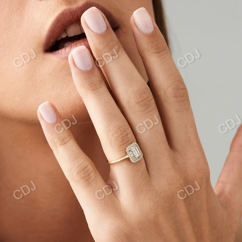 Unique Illusion Setting Baguette Diamond Wedding Ring  customdiamjewel   