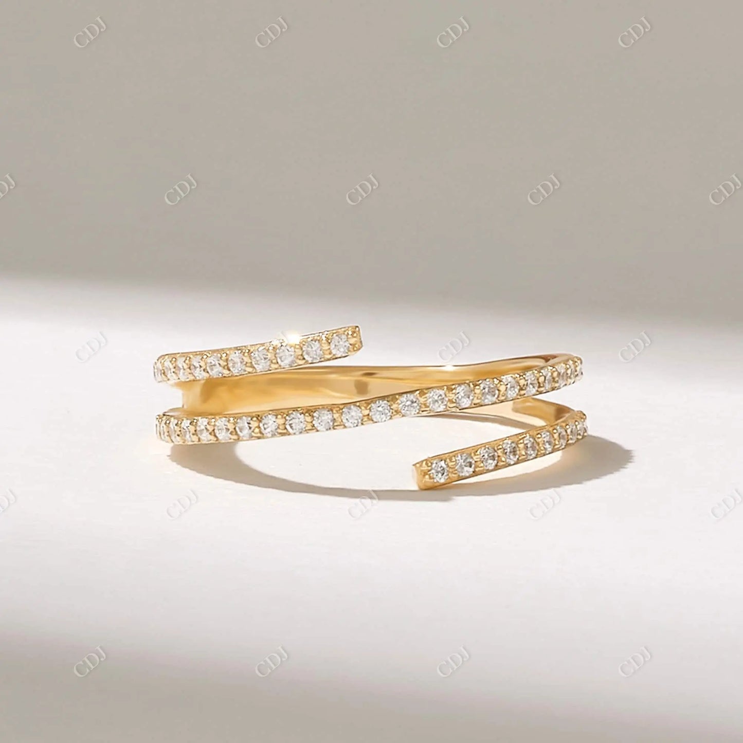 0.23CTW Round Cut Lab Grown Diamond Wraparound Stacking Ring  customdiamjewel   