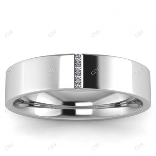 0.028CTW Round Cut Lab Grown Wedding Band  customdiamjewel 10KT White Gol VVS-EF