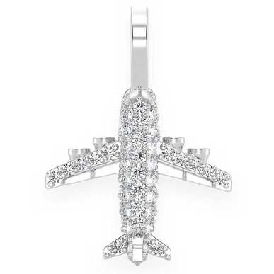 0.40CTW Round Diamond Airplane Pendant  customdiamjewel   