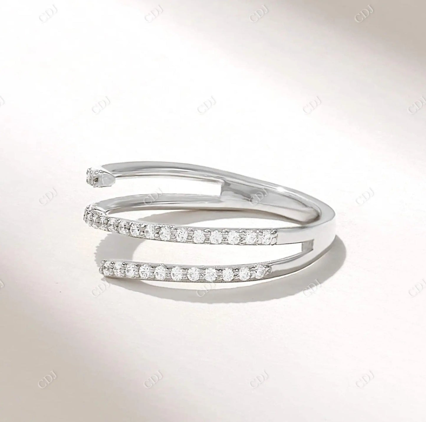 0.23CTW Round Cut Lab Grown Diamond Wraparound Stacking Ring  customdiamjewel 10KT White Gold VVS-EF