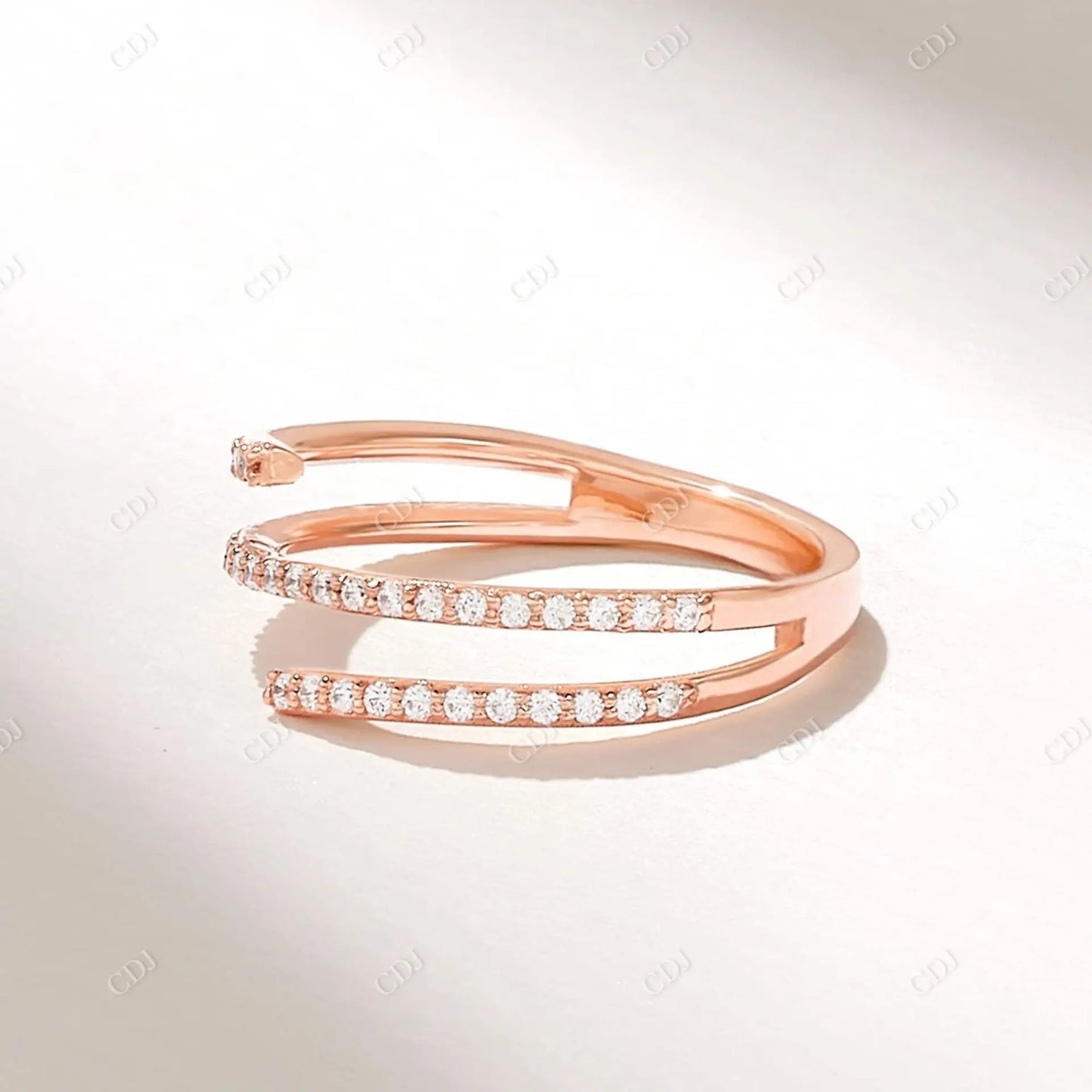 0.23CTW Round Cut Lab Grown Diamond Wraparound Stacking Ring  customdiamjewel 10KT Rose Gold VVS-EF