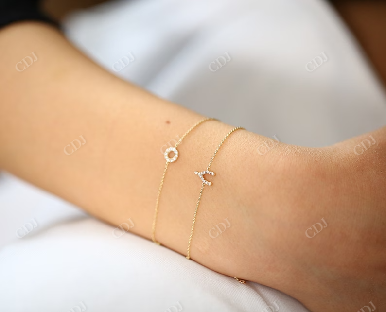 Lab Grown Diamond Wishbone Charm Bracelet  customdiamjewel   