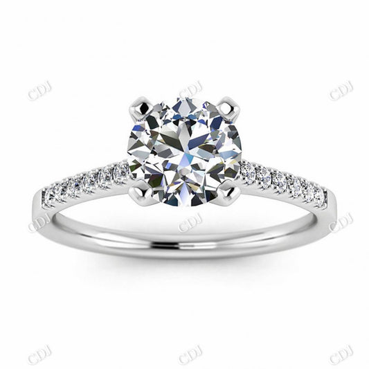 White Gold Cathedral Setting Moissanite Engagement Ring  customdiamjewel 10KT White Gold VVS-EF