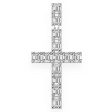 2.00CTW Royal Baguette Cross Pendant  customdiamjewel   