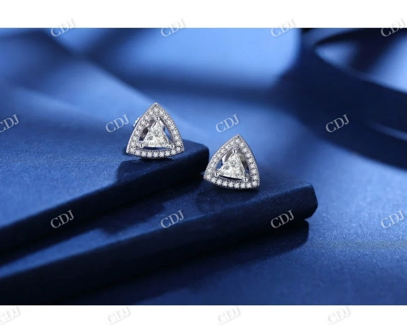 2.0CT Moissanite Triangle Diamond Earrings  customdiamjewel   