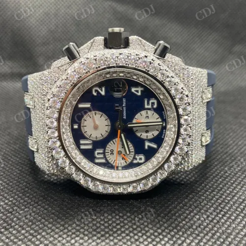 Silicon Band Iced out Men's Diamond Watch  customdiamjewel   