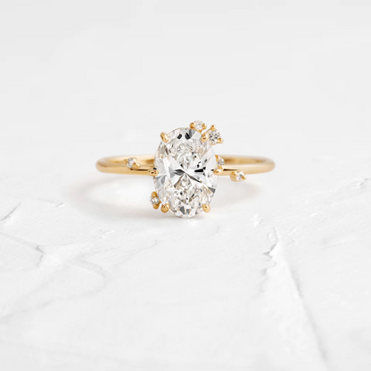 Oval Cut Moissanite Antique Style Engagement Ring  customdiamjewel 10KT Yellow Gold VVS-EF