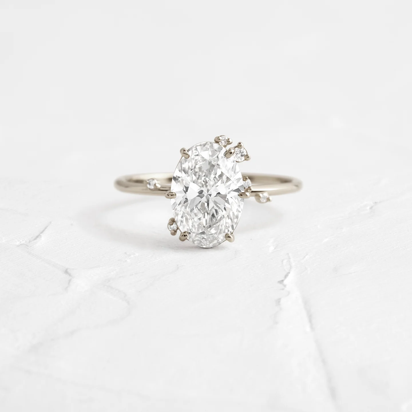 Oval Cut Moissanite Antique Style Engagement Ring  customdiamjewel 10KT White Gold VVS-EF