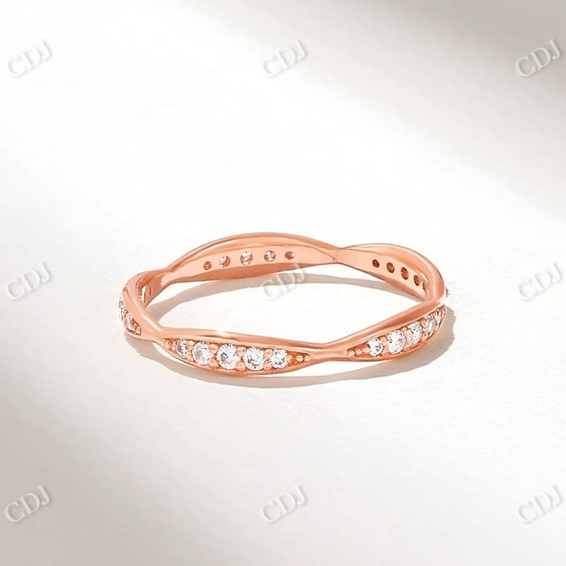 0.19CTW Diamond Pave Eternity Wedding Band  customdiamjewel 10KT Rose Gold VVS-EF