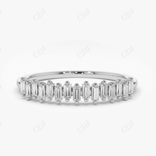 0.24 CTW Baguette Cut Lab Grown Diamond Wedding Band  customdiamjewel 10KT White Gold VVS-EF