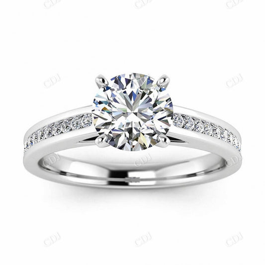 Unique Channel Setting Moissanite 14K White Gold Ring  customdiamjewel 10KT White Gold VVS-EF