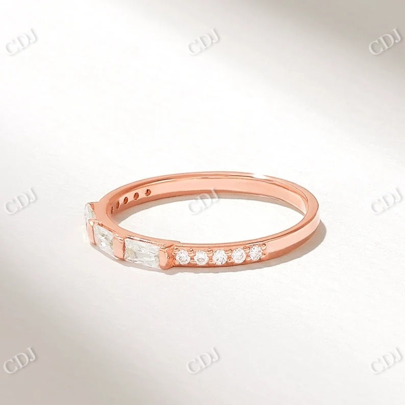 0.41CTW Trio Baguette Diamond Wedding Band  customdiamjewel 10KT Rose Gold VVS-EF