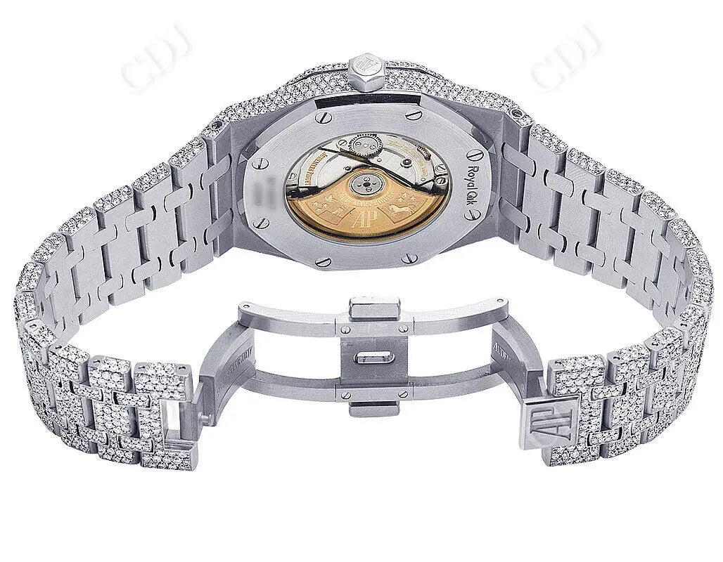 Black Dial Hip Hop 41MM Stainless Steel AP Diamond Watch ( 31.5 CTW)  customdiamjewel   