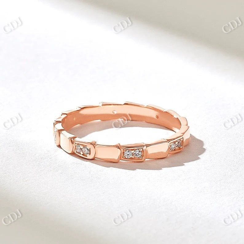 0.16CTW Unique Snake Wedding Band  customdiamjewel 10KT Rose Gold VVS-EF