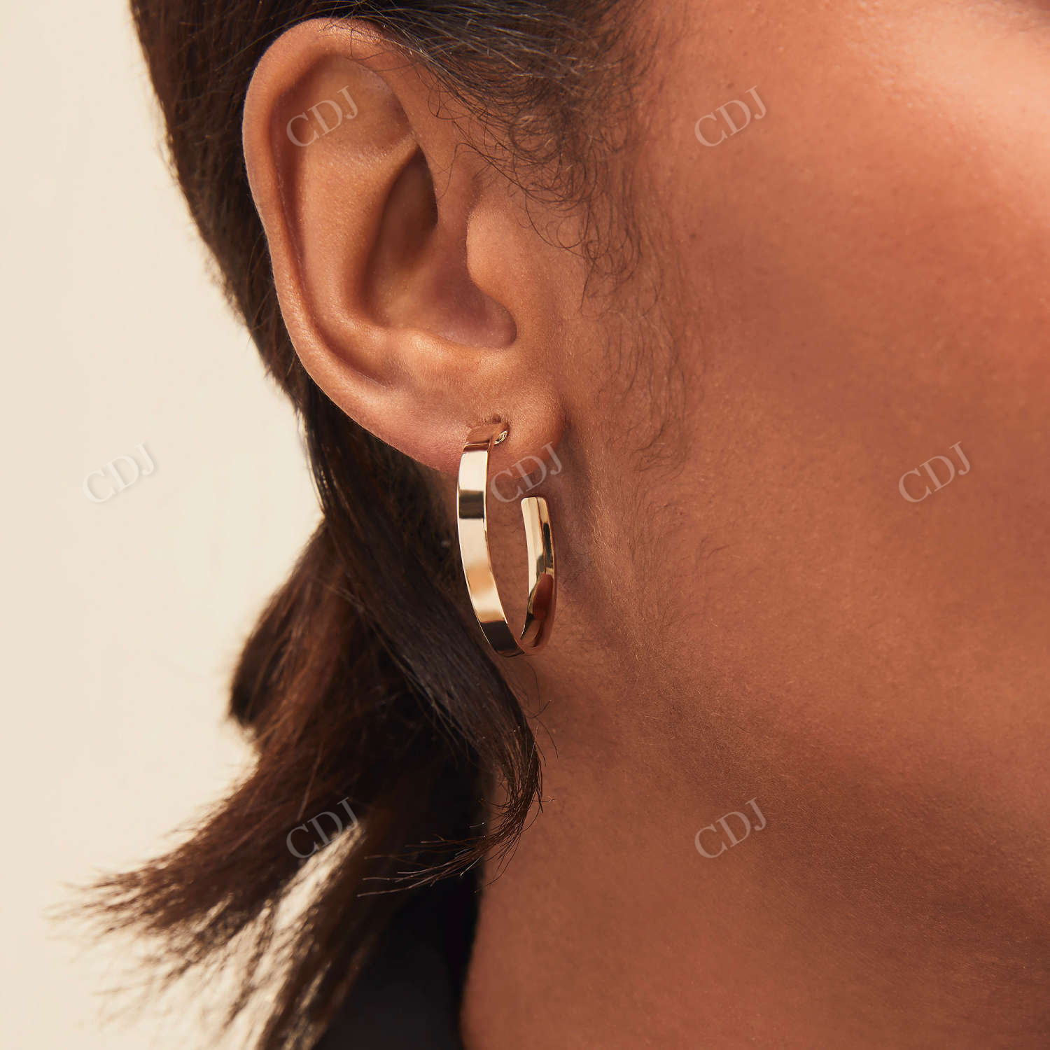 Classic Daily Wear 14K Solid Gold Hoop Earrings  customdiamjewel   