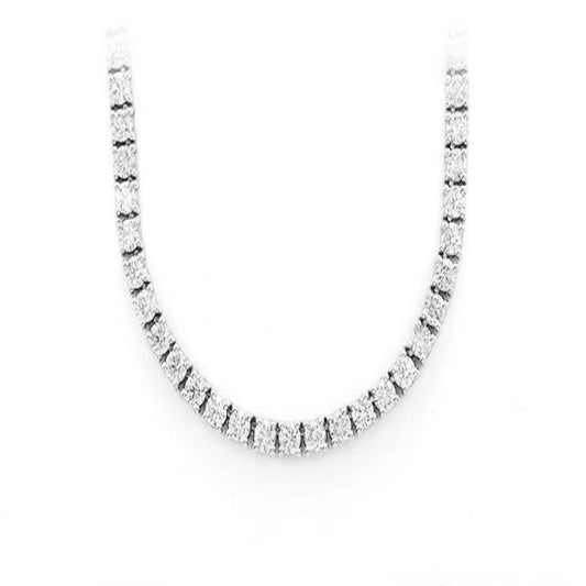 Prong Set White Diamond Tennis Necklace  customdiamjewel   