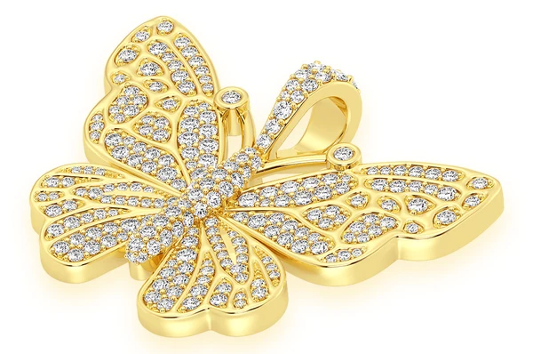 2.00CTW Cluster Round Diamond Butterfly Pendant  customdiamjewel   