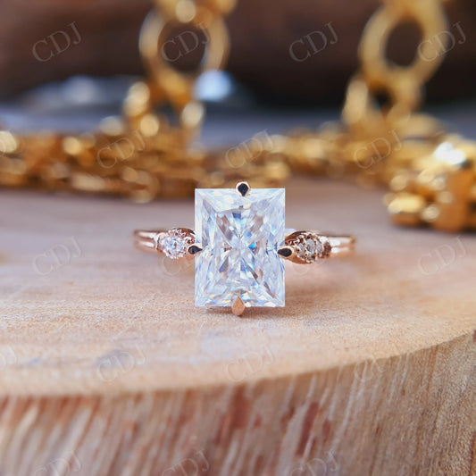 2.12CT Rectangular Cut Moissanite Engagement Ring  customdiamjewel   