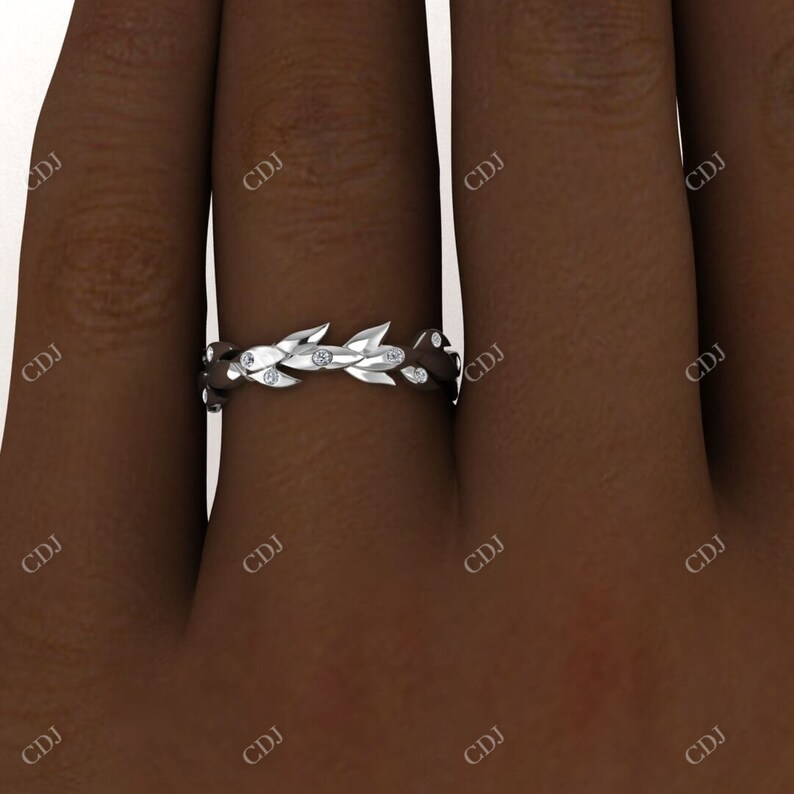 0.10CTW Nature Inspired Round Cut CVD Victorian Ring  customdiamjewel   