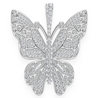 2.00CTW Cluster Round Diamond Butterfly Pendant  customdiamjewel   