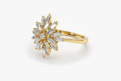 0.58 CTW Cluster Lab Grown Diamond Engagement Ring  customdiamjewel 10KT Yellow Gold VVS-EF