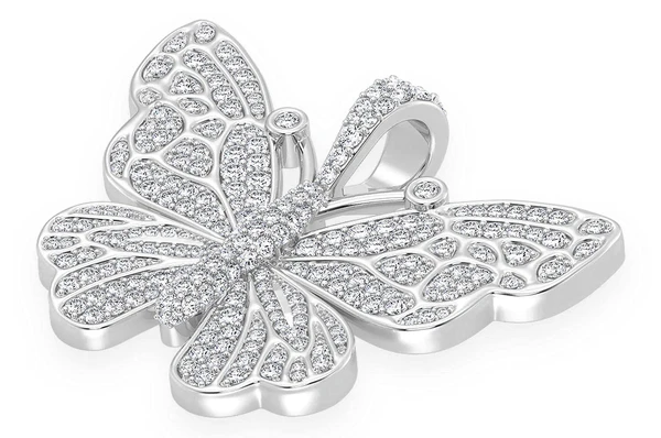 2.00CTW Cluster Round Diamond Butterfly Pendant  customdiamjewel   