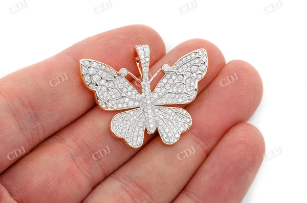 2.00CTW Cluster Round Diamond Butterfly Pendant  customdiamjewel   