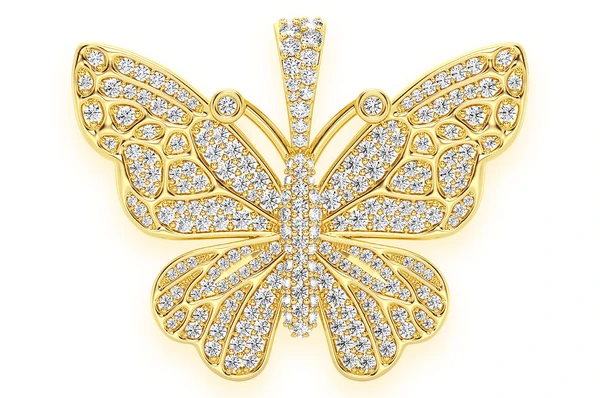 2.00CTW Cluster Round Diamond Butterfly Pendant  customdiamjewel   