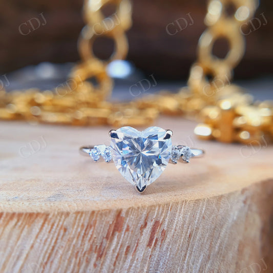 2.12CT Heart Cut Five Stone Moissanite Engagement Ring  customdiamjewel   