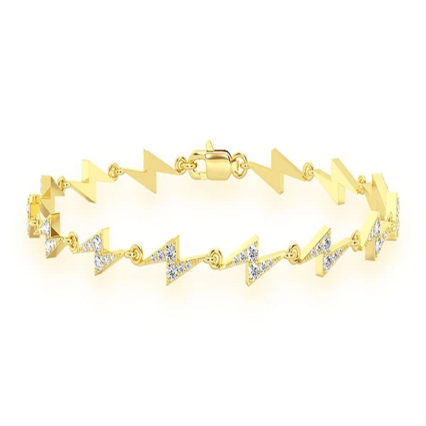 Lab Grown Diamond Lightning Bolt Eternity Bracelet  customdiamjewel   