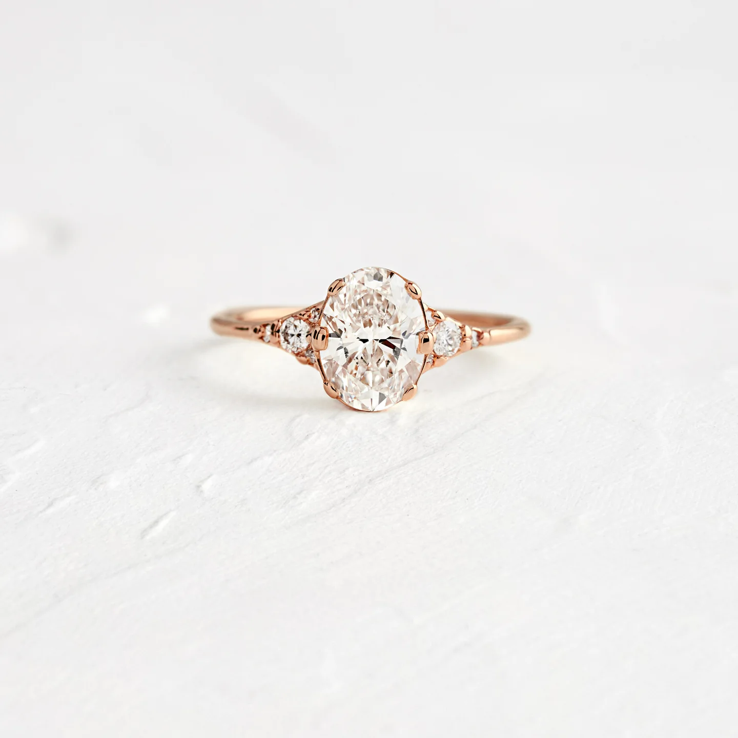 Antique Cluster Engagement Ring Oval Cut Moissanite Ring  customdiamjewel 10KT Rose Gold VVS-EF