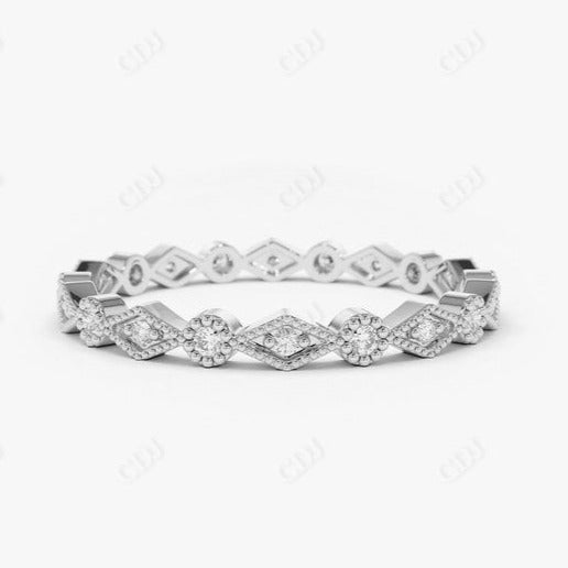 0.12CTW Lab Grown Diamond Dainty Wedding Band  customdiamjewel Sterling Silver White Gold VVS-EF