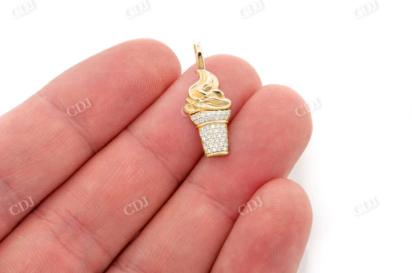 0.15CTW Round Cluster Diamond Ice Cream Pendant  customdiamjewel   