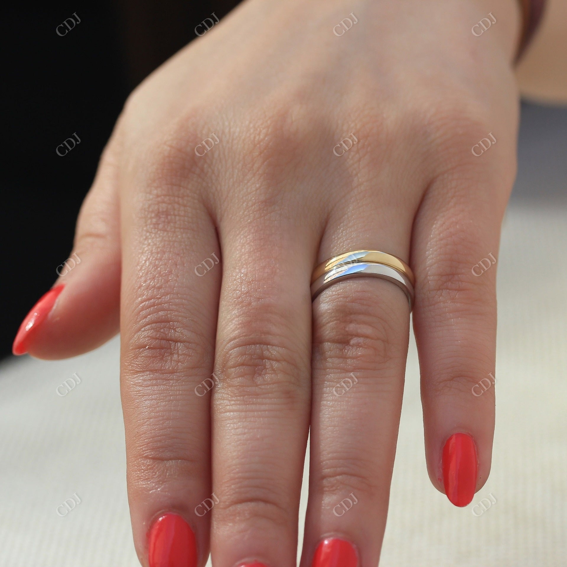 14K Solid Gold Double Plain Wedding Bands  customdiamjewel   