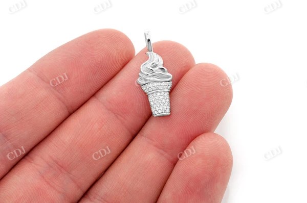 0.15CTW Round Cluster Diamond Ice Cream Pendant  customdiamjewel   