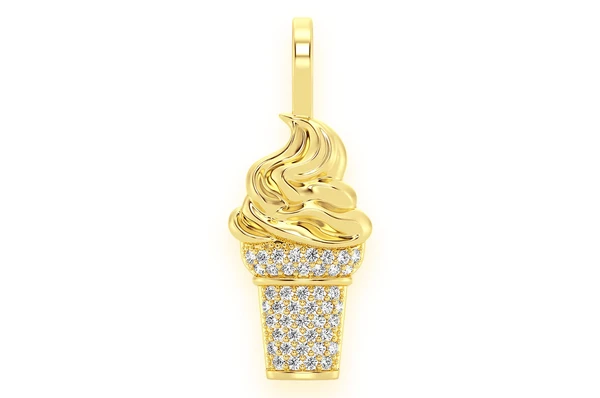 0.15CTW Round Cluster Diamond Ice Cream Pendant  customdiamjewel   