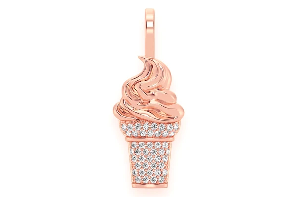 0.15CTW Round Cluster Diamond Ice Cream Pendant  customdiamjewel   