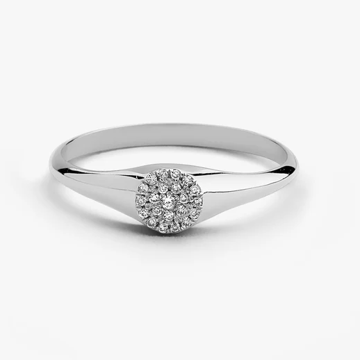 0.11CTW Micro Pave Setting Lab Grown Diamond Ring  customdiamjewel Sterling Silver White Gold VVS-EF