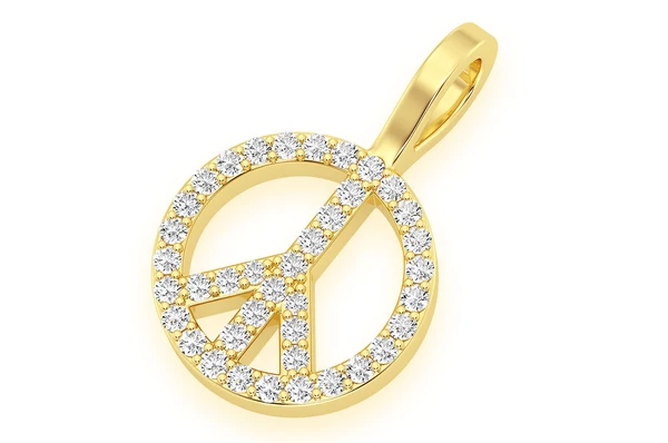 0.25CTW Peace Sign Hip Hop Diamond Pendant  customdiamjewel   