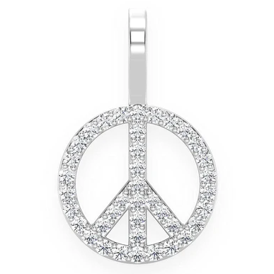 0.25CTW Peace Sign Hip Hop Diamond Pendant  customdiamjewel   