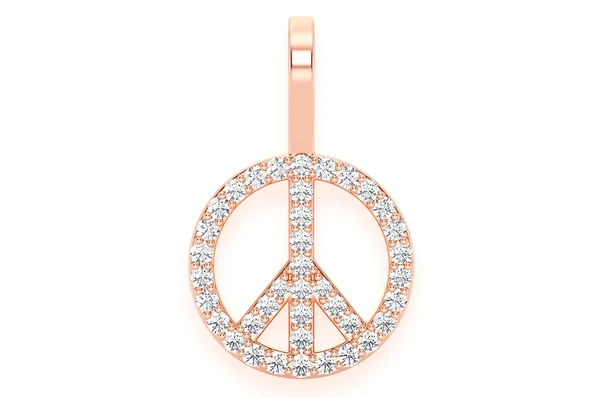 0.25CTW Peace Sign Hip Hop Diamond Pendant  customdiamjewel   