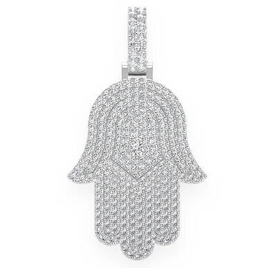 2.00CTW Cluster Diamond Hamsa Pendant  customdiamjewel   