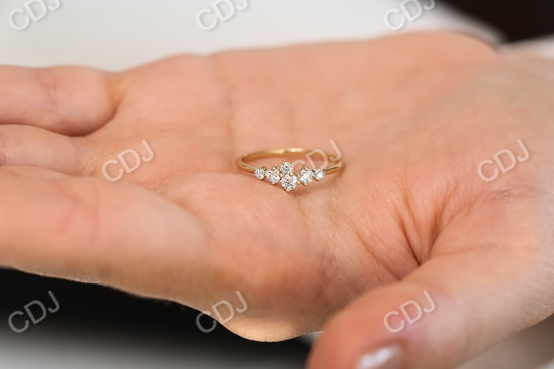 0.45CTW Lab Grown Diamond Cluster Engagement Ring  customdiamjewel   