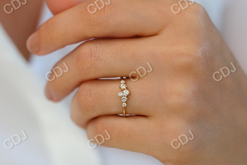 0.45CTW Large Multi Stone Diamond Cluster Wedding Ring  customdiamjewel   